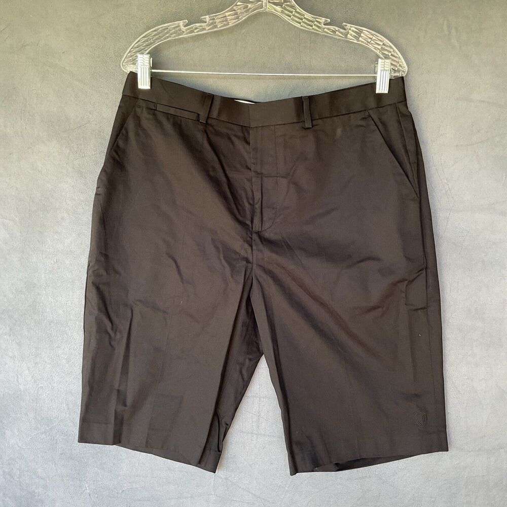 The Original Ben Sherman Chino Shorts Flat Front Black Cotton Mens Size 33 Skate